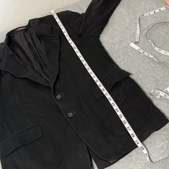 Vintage Evan Picone Cashmere Blazer Sport Coat Mens Size 42R Black Two Button - Picture 8 of 13
